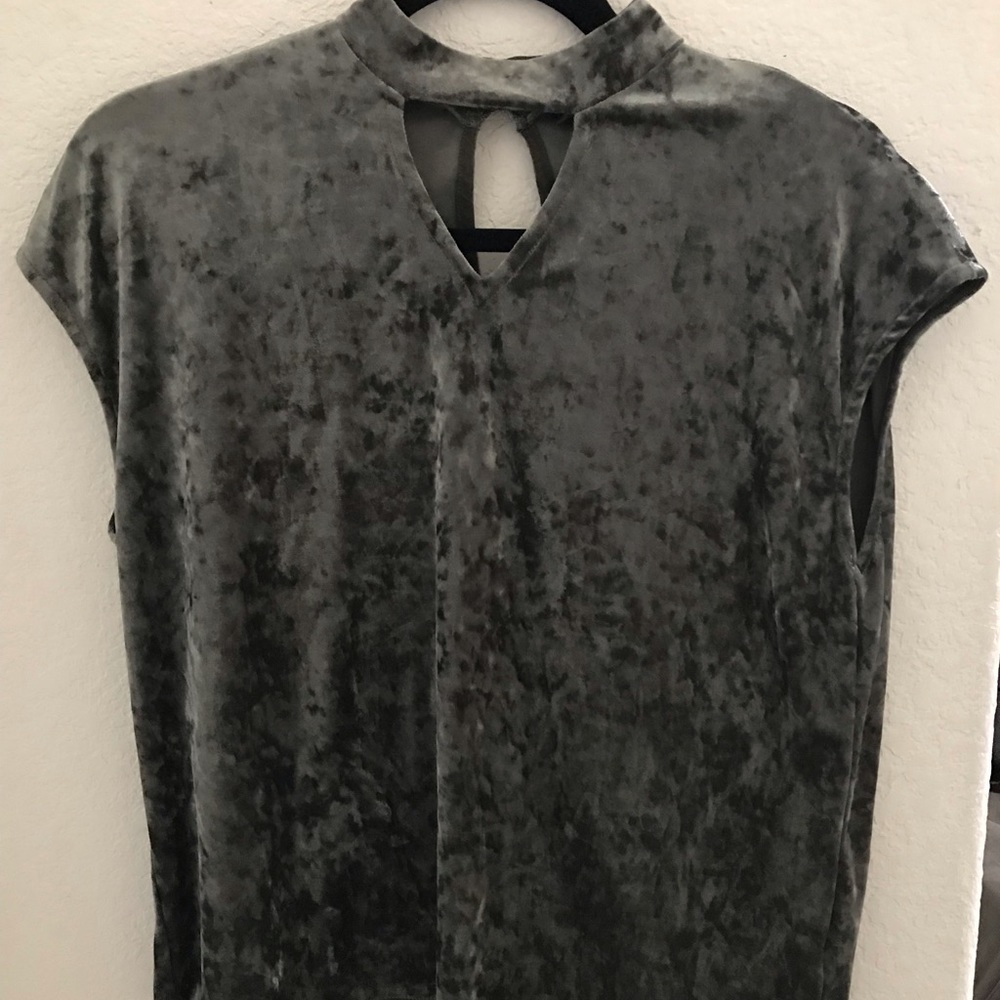 Olive Green Velvet Tee